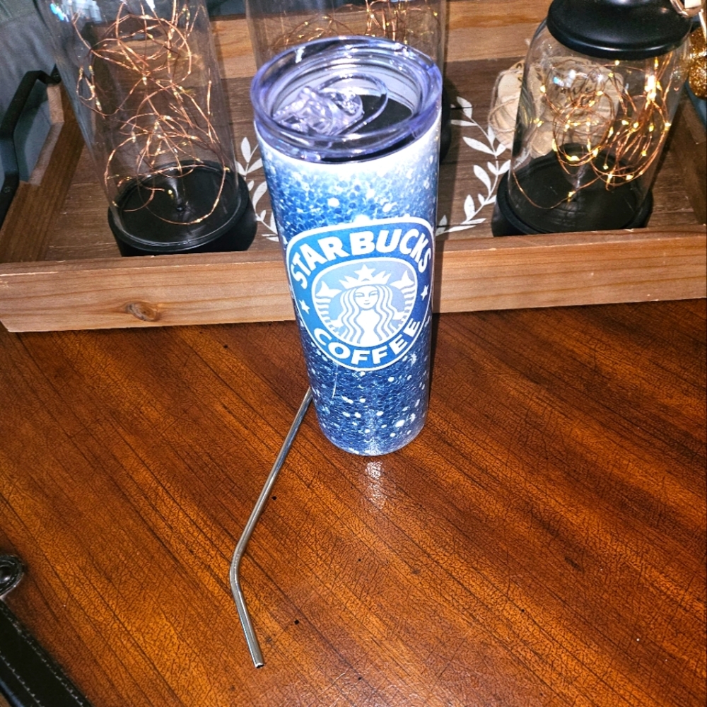 Starbucks Themed Tumbler with Straw